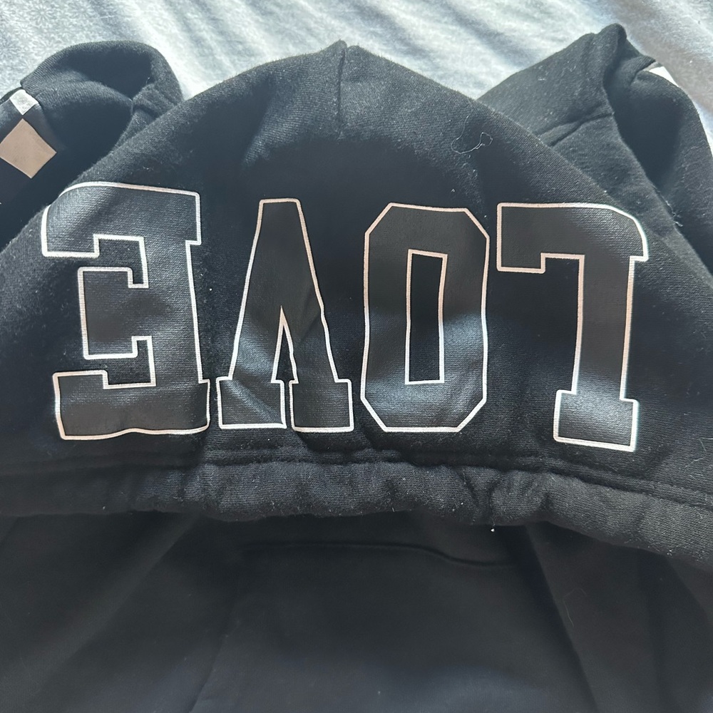 A large black hoodie
